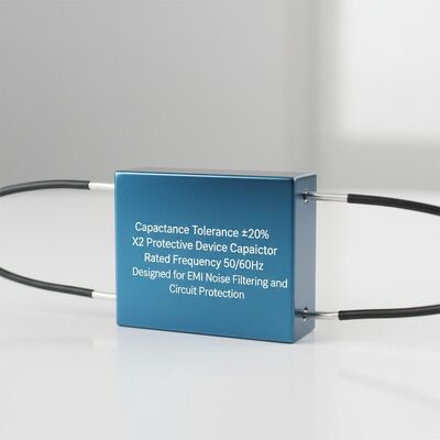 Допуск по емкости ±20% Конденсатор защитного устройства X2 Номинальная частота 50/60 Гц Предназначен для фильтрации электромагнитных помех и защиты цепей